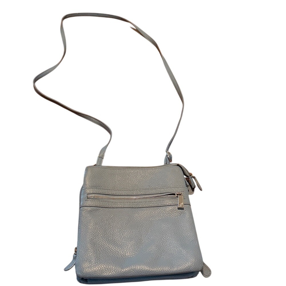 Giani Bernini Baby Blue Leather Crossbody Bag‎ Mini Minimalist Vacation
